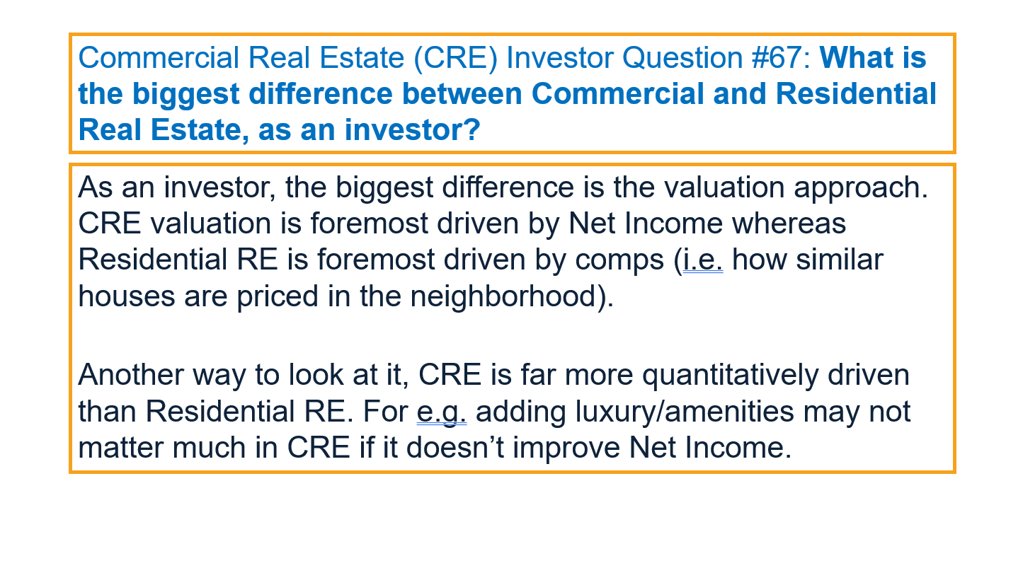 Difference between Commercial and Residential RE?