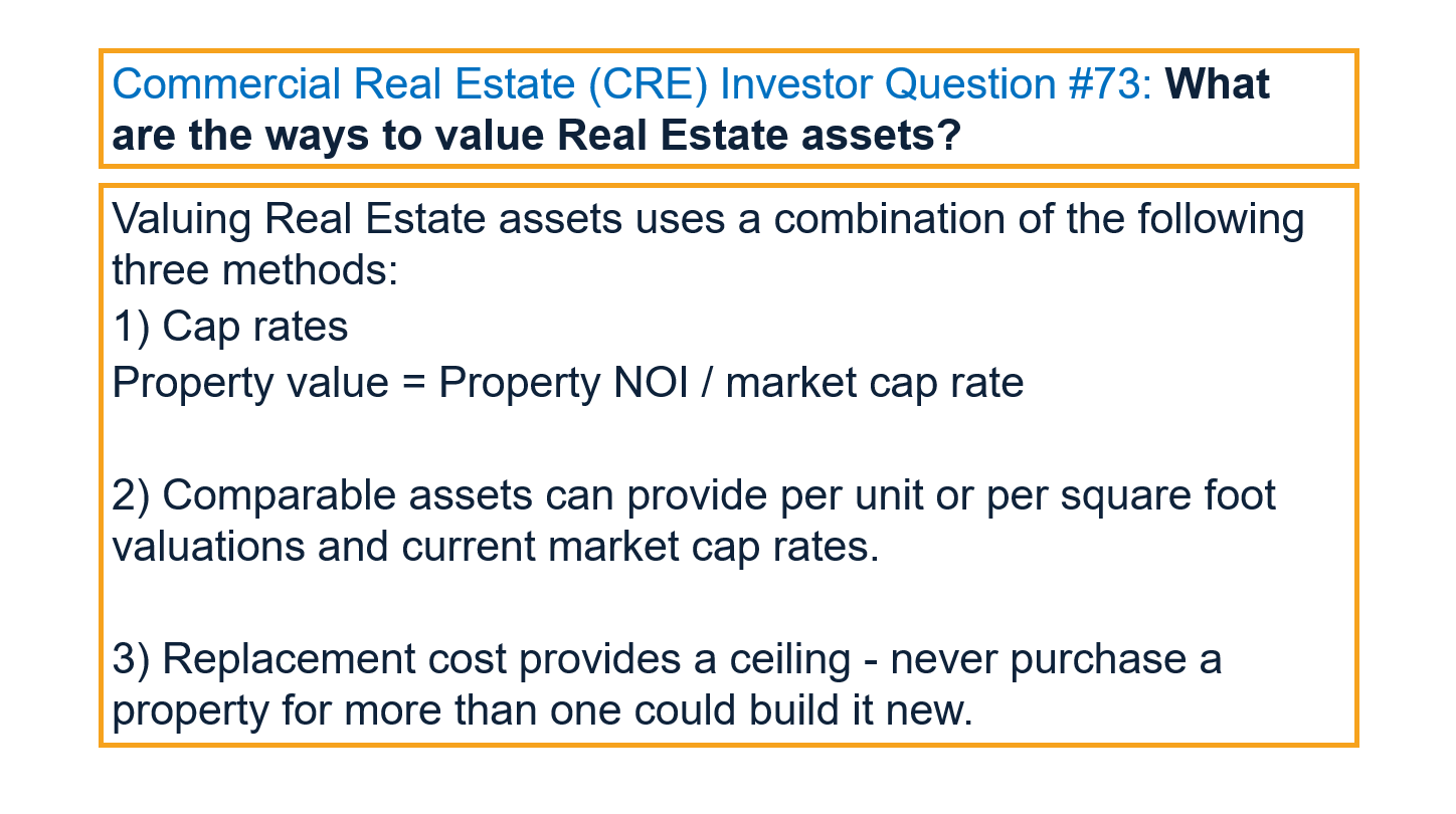 Ways to value Real Estate assets?